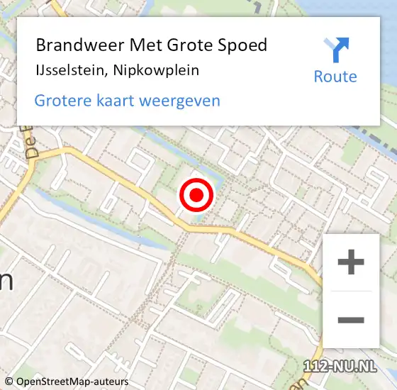 Locatie op kaart van de 112 melding: Brandweer Met Grote Spoed Naar IJsselstein, Nipkowplein op 25 december 2023 04:06