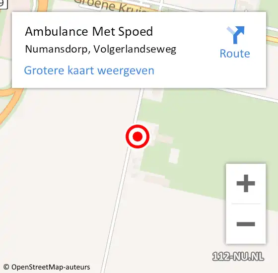 Locatie op kaart van de 112 melding: Ambulance Met Spoed Naar Numansdorp, Volgerlandseweg op 25 december 2023 04:14
