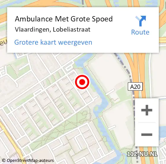Locatie op kaart van de 112 melding: Ambulance Met Grote Spoed Naar Vlaardingen, Lobeliastraat op 25 december 2023 04:24