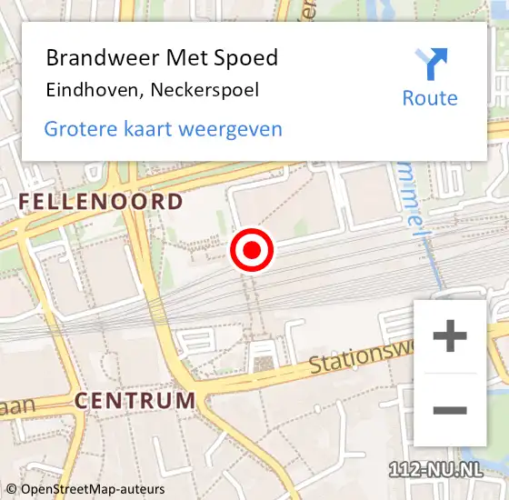 Locatie op kaart van de 112 melding: Brandweer Met Spoed Naar Eindhoven, Neckerspoel op 25 december 2023 05:41