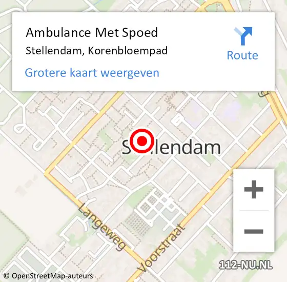 Locatie op kaart van de 112 melding: Ambulance Met Spoed Naar Stellendam, Korenbloempad op 25 december 2023 06:11