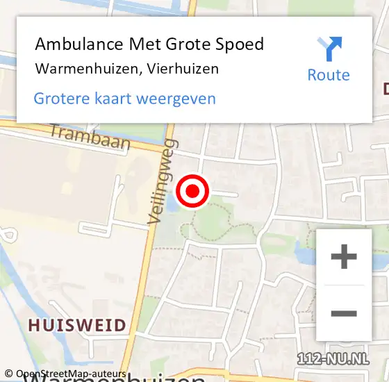 Locatie op kaart van de 112 melding: Ambulance Met Grote Spoed Naar Warmenhuizen, Vierhuizen op 25 december 2023 07:25