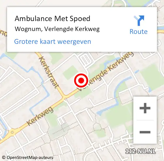 Locatie op kaart van de 112 melding: Ambulance Met Spoed Naar Wognum, Verlengde Kerkweg op 25 december 2023 10:08