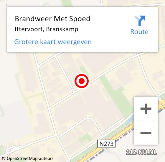 Locatie op kaart van de 112 melding: Brandweer Met Spoed Naar Ittervoort, Branskamp op 25 december 2023 11:04