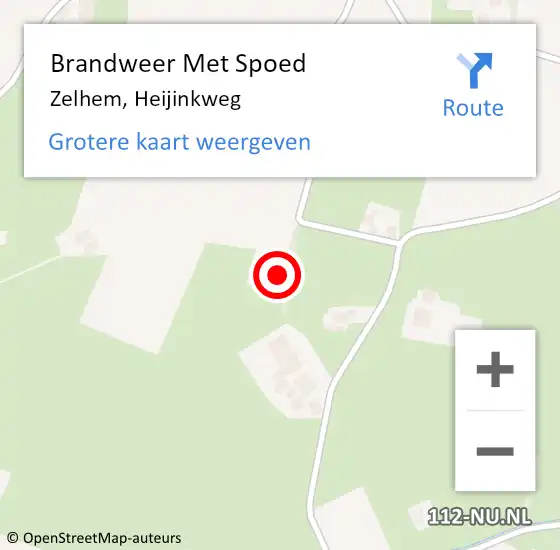 Locatie op kaart van de 112 melding: Brandweer Met Spoed Naar Zelhem, Heijinkweg op 25 december 2023 11:53