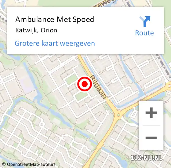 Locatie op kaart van de 112 melding: Ambulance Met Spoed Naar Katwijk, Orion op 25 december 2023 12:21