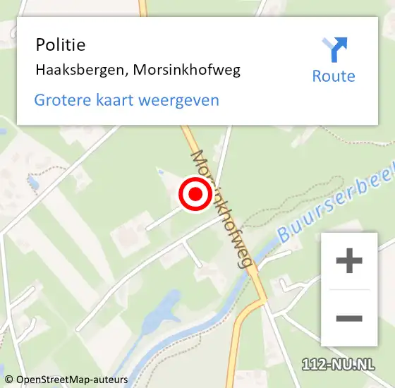 Locatie op kaart van de 112 melding: Politie Haaksbergen, Morsinkhofweg op 25 december 2023 13:08