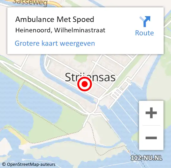 Locatie op kaart van de 112 melding: Ambulance Met Spoed Naar Heinenoord, Wilhelminastraat op 25 december 2023 13:09