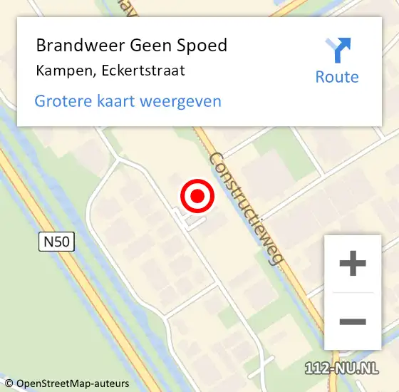 Locatie op kaart van de 112 melding: Brandweer Geen Spoed Naar Kampen, Eckertstraat op 25 december 2023 13:50