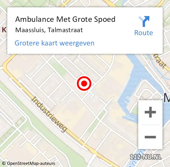 Locatie op kaart van de 112 melding: Ambulance Met Grote Spoed Naar Maassluis, Talmastraat op 25 december 2023 14:34