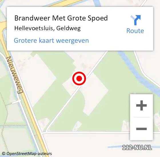 Locatie op kaart van de 112 melding: Brandweer Met Grote Spoed Naar Hellevoetsluis, Geldweg op 25 december 2023 14:46