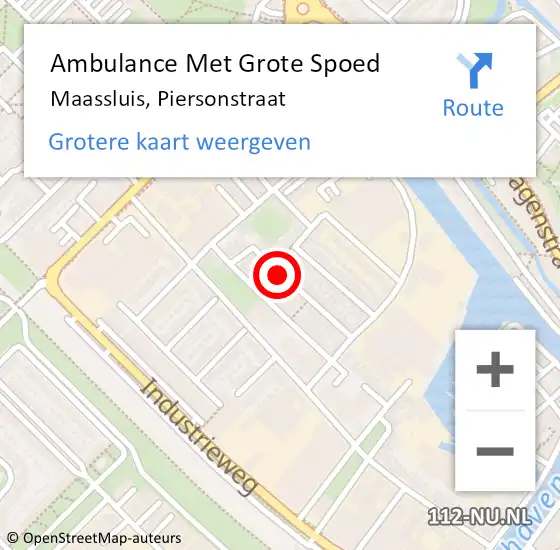 Locatie op kaart van de 112 melding: Ambulance Met Grote Spoed Naar Maassluis, Piersonstraat op 25 december 2023 15:05