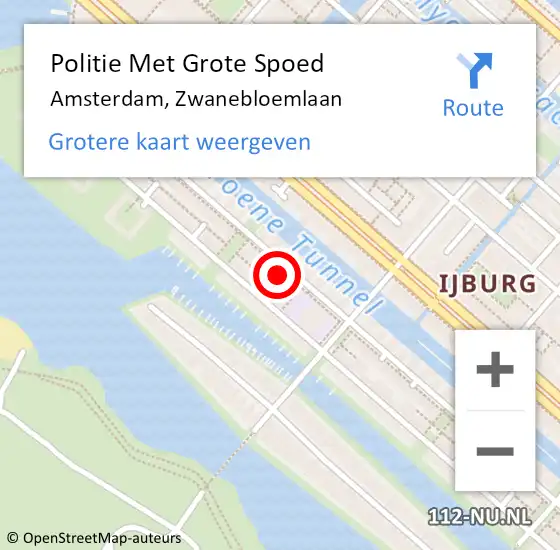 Locatie op kaart van de 112 melding: Politie Met Grote Spoed Naar Amsterdam, Zwanebloemlaan op 25 december 2023 16:17