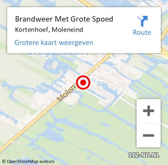 Locatie op kaart van de 112 melding: Brandweer Met Grote Spoed Naar Kortenhoef, Moleneind op 19 september 2014 17:39