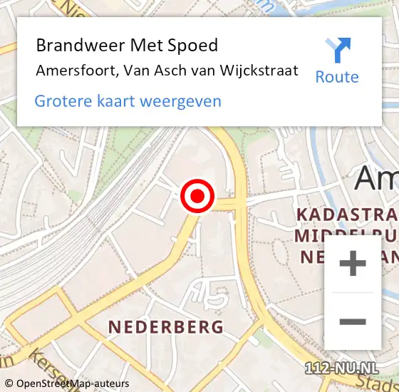 Locatie op kaart van de 112 melding: Brandweer Met Spoed Naar Amersfoort, Van Asch van Wijckstraat op 25 december 2023 17:47