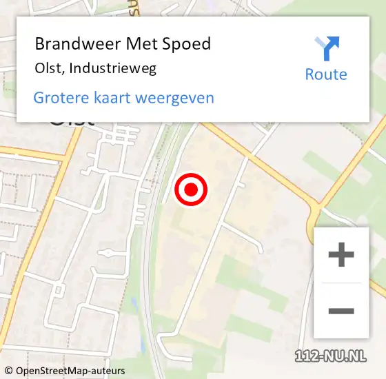 Locatie op kaart van de 112 melding: Brandweer Met Spoed Naar Olst, Industrieweg op 25 december 2023 17:47