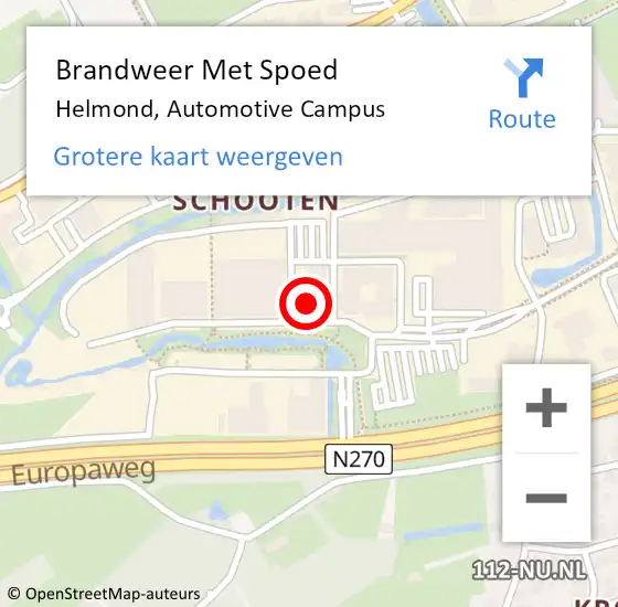 Locatie op kaart van de 112 melding: Brandweer Met Spoed Naar Helmond, Automotive Campus op 25 december 2023 18:04