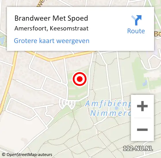 Locatie op kaart van de 112 melding: Brandweer Met Spoed Naar Amersfoort, Keesomstraat op 25 december 2023 18:46