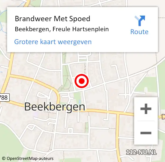 Locatie op kaart van de 112 melding: Brandweer Met Spoed Naar Beekbergen, Freule Hartsenplein op 25 december 2023 19:25