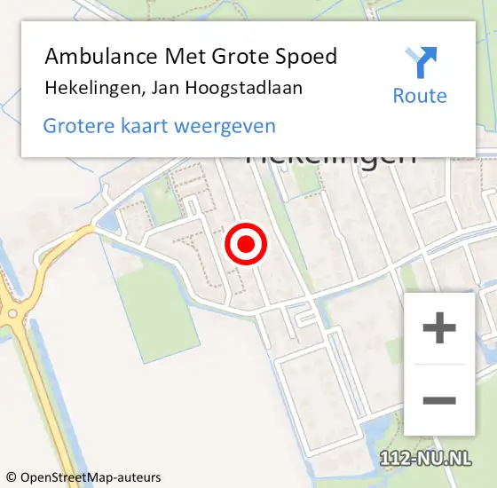 Locatie op kaart van de 112 melding: Ambulance Met Grote Spoed Naar Hekelingen, Jan Hoogstadlaan op 25 december 2023 19:47