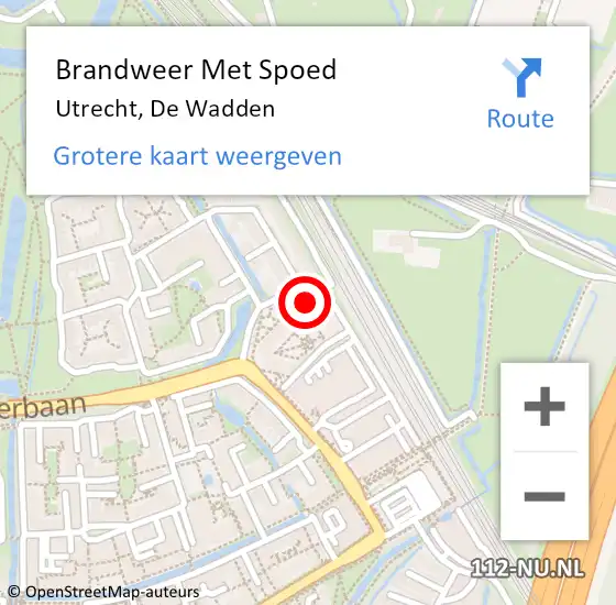 Locatie op kaart van de 112 melding: Brandweer Met Spoed Naar Utrecht, De Wadden op 25 december 2023 20:30