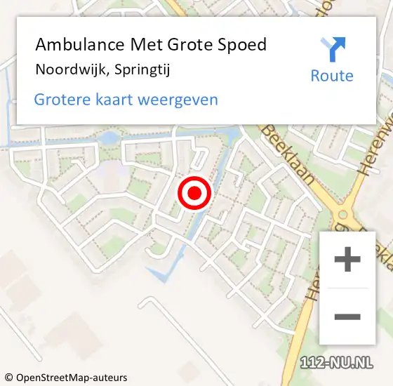 Locatie op kaart van de 112 melding: Ambulance Met Grote Spoed Naar Noordwijk, Springtij op 25 december 2023 20:57