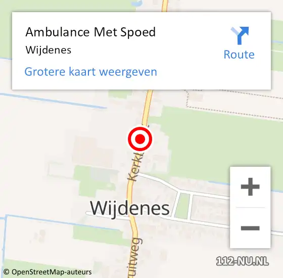 Locatie op kaart van de 112 melding: Ambulance Met Spoed Naar Wijdenes op 25 december 2023 21:19