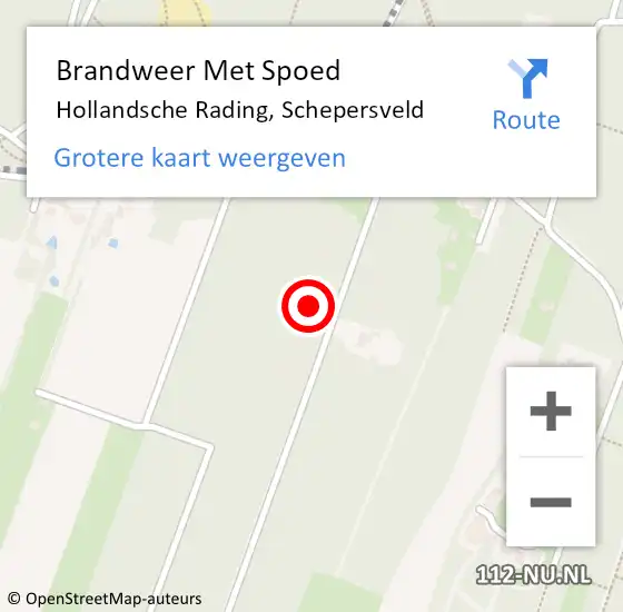 Locatie op kaart van de 112 melding: Brandweer Met Spoed Naar Hollandsche Rading, Schepersveld op 25 december 2023 21:29