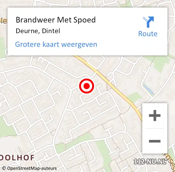 Locatie op kaart van de 112 melding: Brandweer Met Spoed Naar Deurne, Dintel op 25 december 2023 22:29