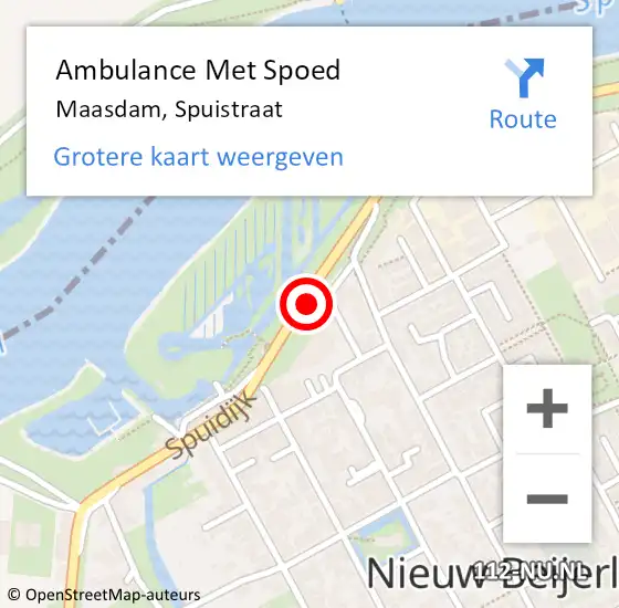 Locatie op kaart van de 112 melding: Ambulance Met Spoed Naar Maasdam, Spuistraat op 25 december 2023 22:46