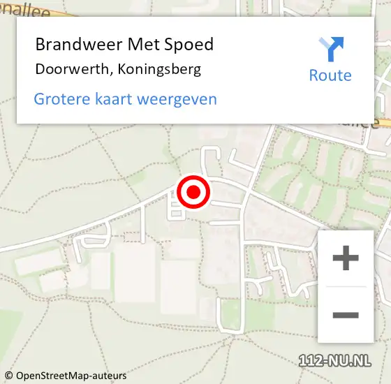 Locatie op kaart van de 112 melding: Brandweer Met Spoed Naar Doorwerth, Koningsberg op 25 december 2023 23:06