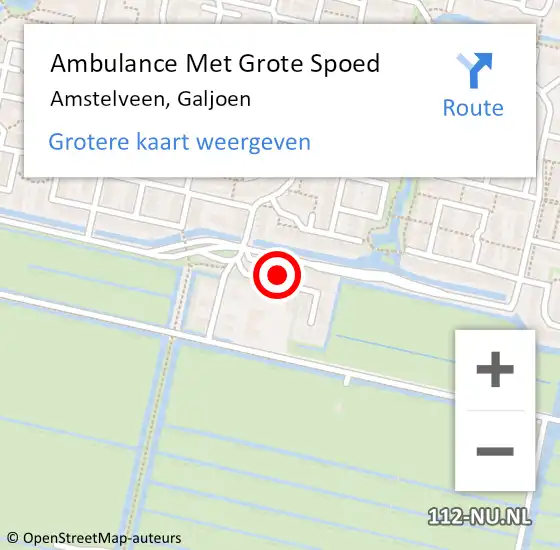 Locatie op kaart van de 112 melding: Ambulance Met Grote Spoed Naar Amstelveen, Galjoen op 26 december 2023 00:23