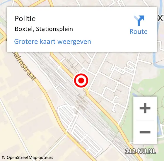 Locatie op kaart van de 112 melding: Politie Boxtel, Stationsplein op 26 december 2023 00:26