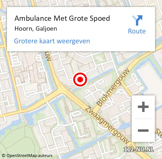 Locatie op kaart van de 112 melding: Ambulance Met Grote Spoed Naar Hoorn, Galjoen op 26 december 2023 00:33