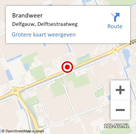 Locatie op kaart van de 112 melding: Brandweer Delfgauw, Delftsestraatweg op 26 december 2023 01:20