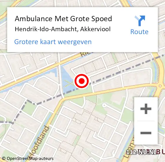 Locatie op kaart van de 112 melding: Ambulance Met Grote Spoed Naar Hendrik-Ido-Ambacht, Akkerviool op 26 december 2023 02:52