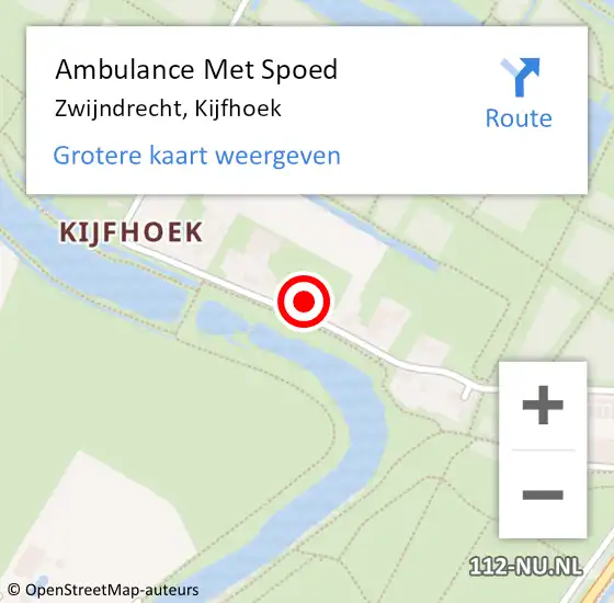 Locatie op kaart van de 112 melding: Ambulance Met Spoed Naar Zwijndrecht, Kijfhoek op 26 december 2023 02:53