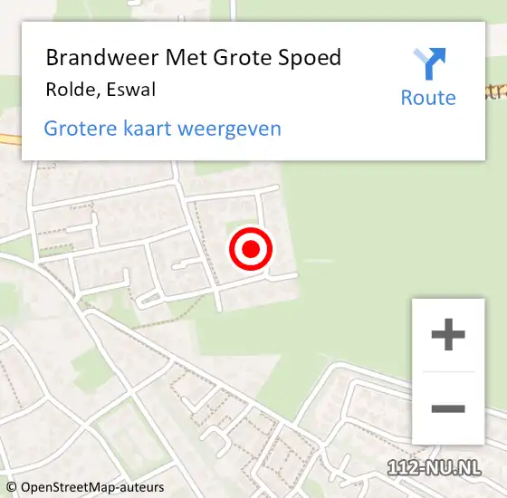 Locatie op kaart van de 112 melding: Brandweer Met Grote Spoed Naar Rolde, Eswal op 26 december 2023 04:52