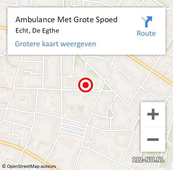 Locatie op kaart van de 112 melding: Ambulance Met Grote Spoed Naar Echt, De Egthe op 26 december 2023 05:04