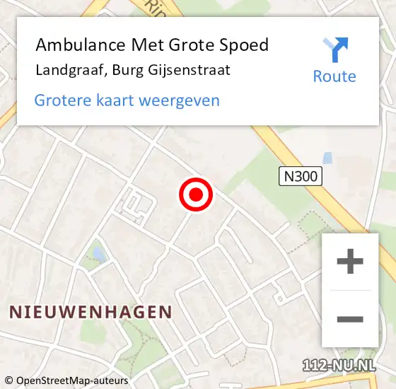 Locatie op kaart van de 112 melding: Ambulance Met Grote Spoed Naar Landgraaf, Burg Gijsenstraat op 19 september 2014 18:36