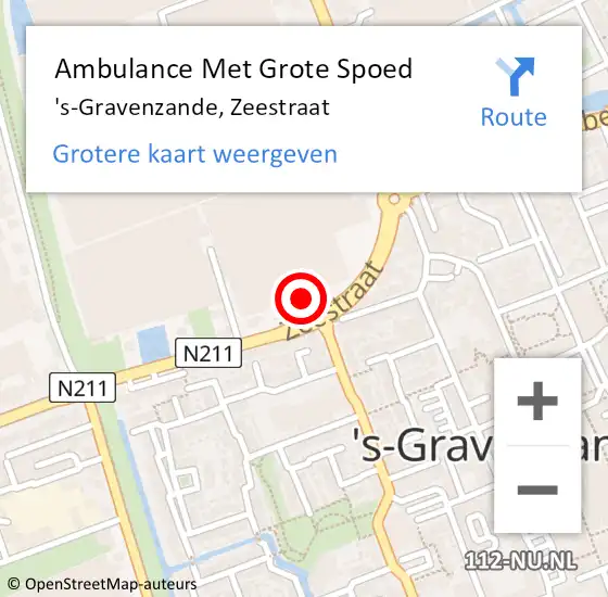 Locatie op kaart van de 112 melding: Ambulance Met Grote Spoed Naar 's-Gravenzande, Zeestraat op 26 december 2023 08:40