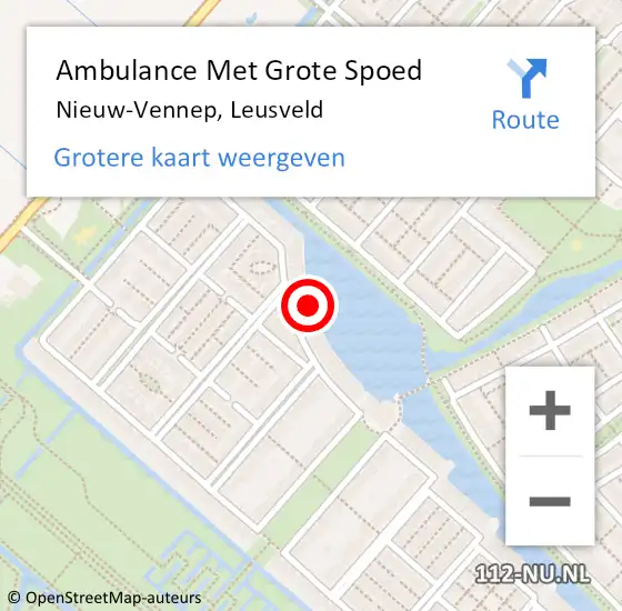 Locatie op kaart van de 112 melding: Ambulance Met Grote Spoed Naar Nieuw-Vennep, Leusveld op 26 december 2023 09:12