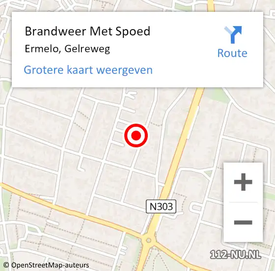 Locatie op kaart van de 112 melding: Brandweer Met Spoed Naar Ermelo, Gelreweg op 26 december 2023 09:30