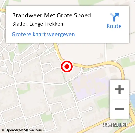 Locatie op kaart van de 112 melding: Brandweer Met Grote Spoed Naar Bladel, Lange Trekken op 26 december 2023 09:36