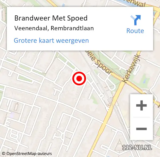 Locatie op kaart van de 112 melding: Brandweer Met Spoed Naar Veenendaal, Rembrandtlaan op 26 december 2023 09:40