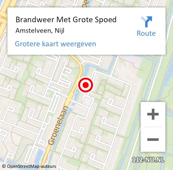 Locatie op kaart van de 112 melding: Brandweer Met Grote Spoed Naar Amstelveen, Nijl op 26 december 2023 09:58