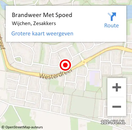 Locatie op kaart van de 112 melding: Brandweer Met Spoed Naar Wijchen, Zesakkers op 26 december 2023 10:14