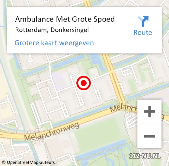 Locatie op kaart van de 112 melding: Ambulance Met Grote Spoed Naar Rotterdam, Donkersingel op 26 december 2023 10:17