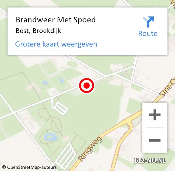 Locatie op kaart van de 112 melding: Brandweer Met Spoed Naar Best, Broekdijk op 26 december 2023 10:29