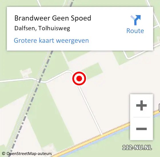 Locatie op kaart van de 112 melding: Brandweer Geen Spoed Naar Dalfsen, Tolhuisweg op 26 december 2023 10:41